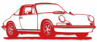 Wandskulptur "Porsche 911 Targa Rot" (2022) von Jan M. Petersen