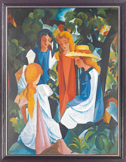 Bild "Vier Mädchen" (1912/13), gerahmt