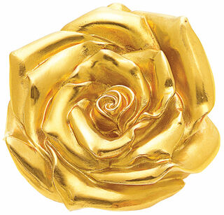 Skulptur "Rose" (2012), Version gelbvergoldet