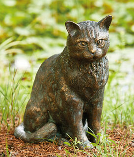 Gartenskulptur "Sitzende Katze", Bronze