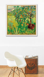 Bild "Apfelbaum am Atelier" (1920-28), gerahmt von Edvard Munch