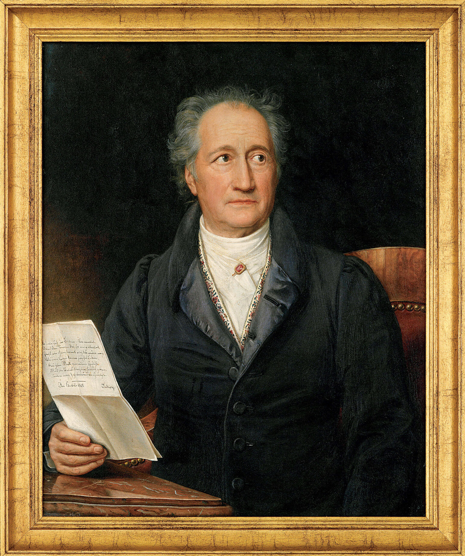 Bild "Goethe" (1828), gerahmt von Joseph Karl Stieler