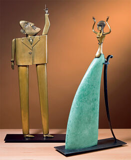 Skulpturengruppe "Pythia" und "Der Fragensteller", Bronze von Paul Wunderlich