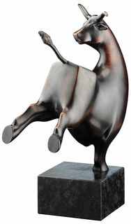 Skulptur "Der tanzende Stier", Bronze von Evert den Hartog