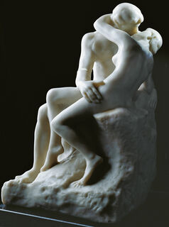 Skulptur "Der Kuss" (27 cm), Version in Kunstmarmor von Auguste Rodin