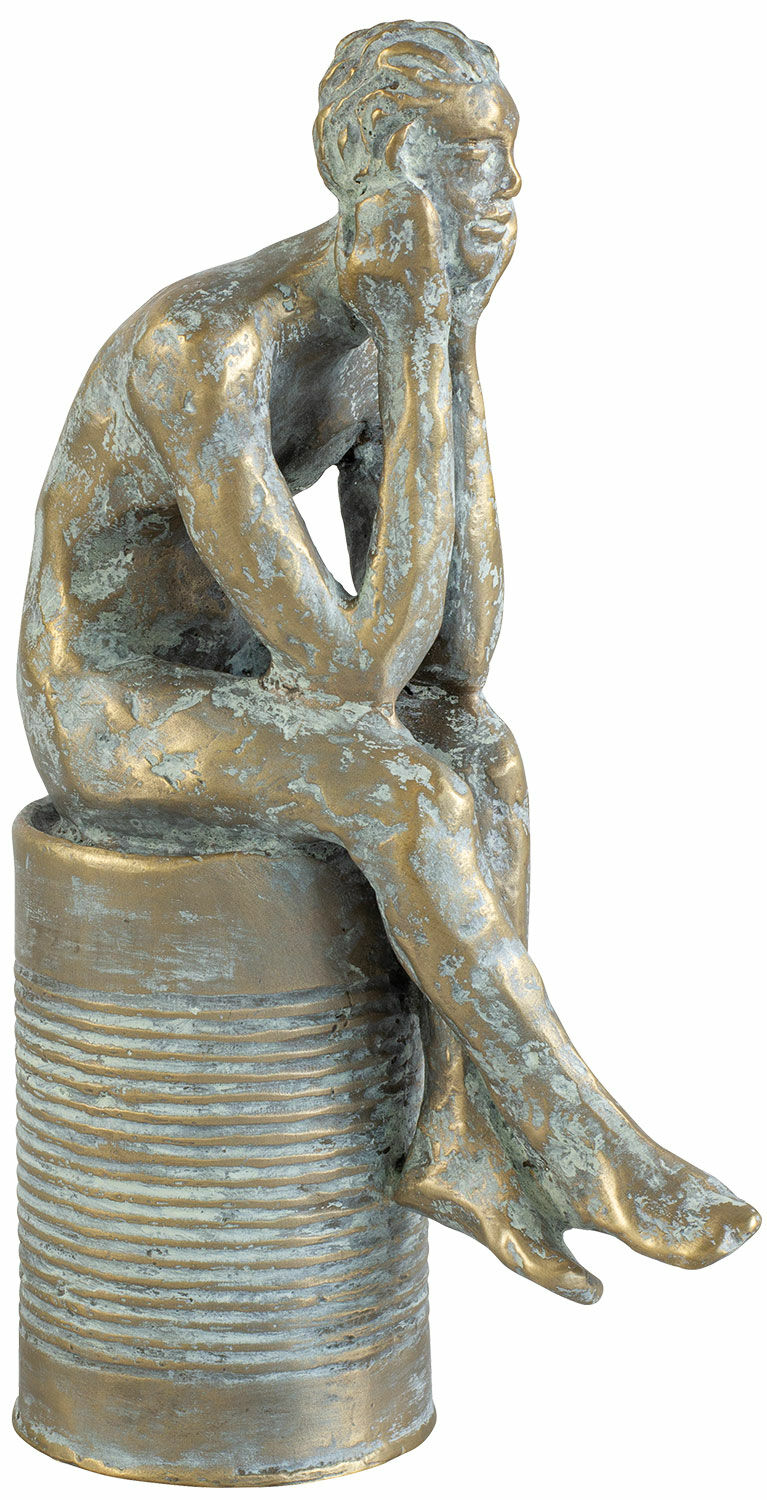 Skulptur "Kleiner Denker" (2021), Bronze von Dagmar Vogt