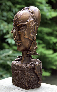 Skulptur "Frauenköpfchen", Bronze von Paul Wunderlich