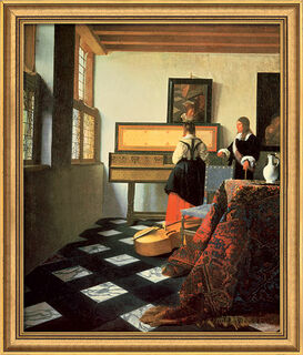 Bild "Die Musikstunde" (1662/64), gerahmt