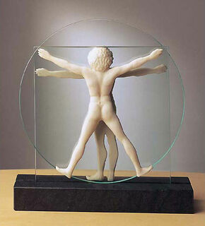 Skulptur "Schema delle Proporzioni", Version in Kunstmarmor von Leonardo da Vinci