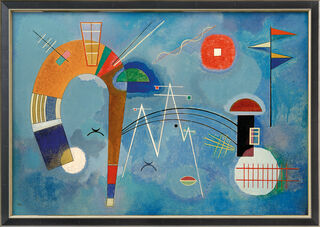 Bild "Rund und spitz" (1930), gerahmt von Wassily Kandinsky