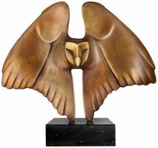 Skulptur "Fliegende Eule", Bronze