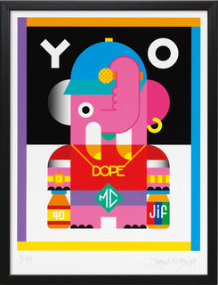 Bild "YO", Version schwarz gerahmt von Doppeldenk