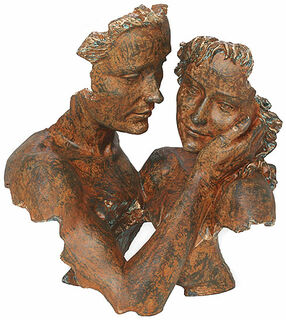 Skulptur "Beieinander", Kunstguss Steinoptik