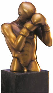 Skulptur "Der Boxer" (1996), Bronze auf Steinsockel von Bruno Bruni