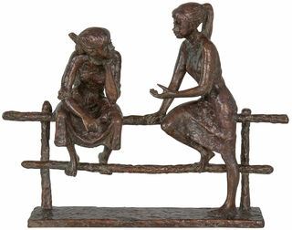 Skulptur "Zwiegespräch", Bronze von Jürgen Ebert