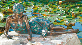 Gartenskulptur / Wasserspeier "Sabina" (ohne Stein), Bronze