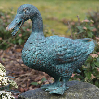 Gartenskulptur / Wasserspeier "Ente", Bronze