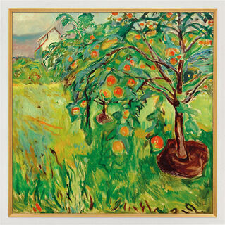 Bild "Apfelbaum am Atelier" (1920-28), gerahmt von Edvard Munch