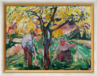 Bild "Apfelbaum" (1921), gerahmt von Edvard Munch