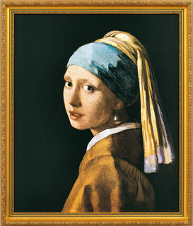 Bild "Das Mädchen mit dem Perlenohrring" (1665), gerahmt