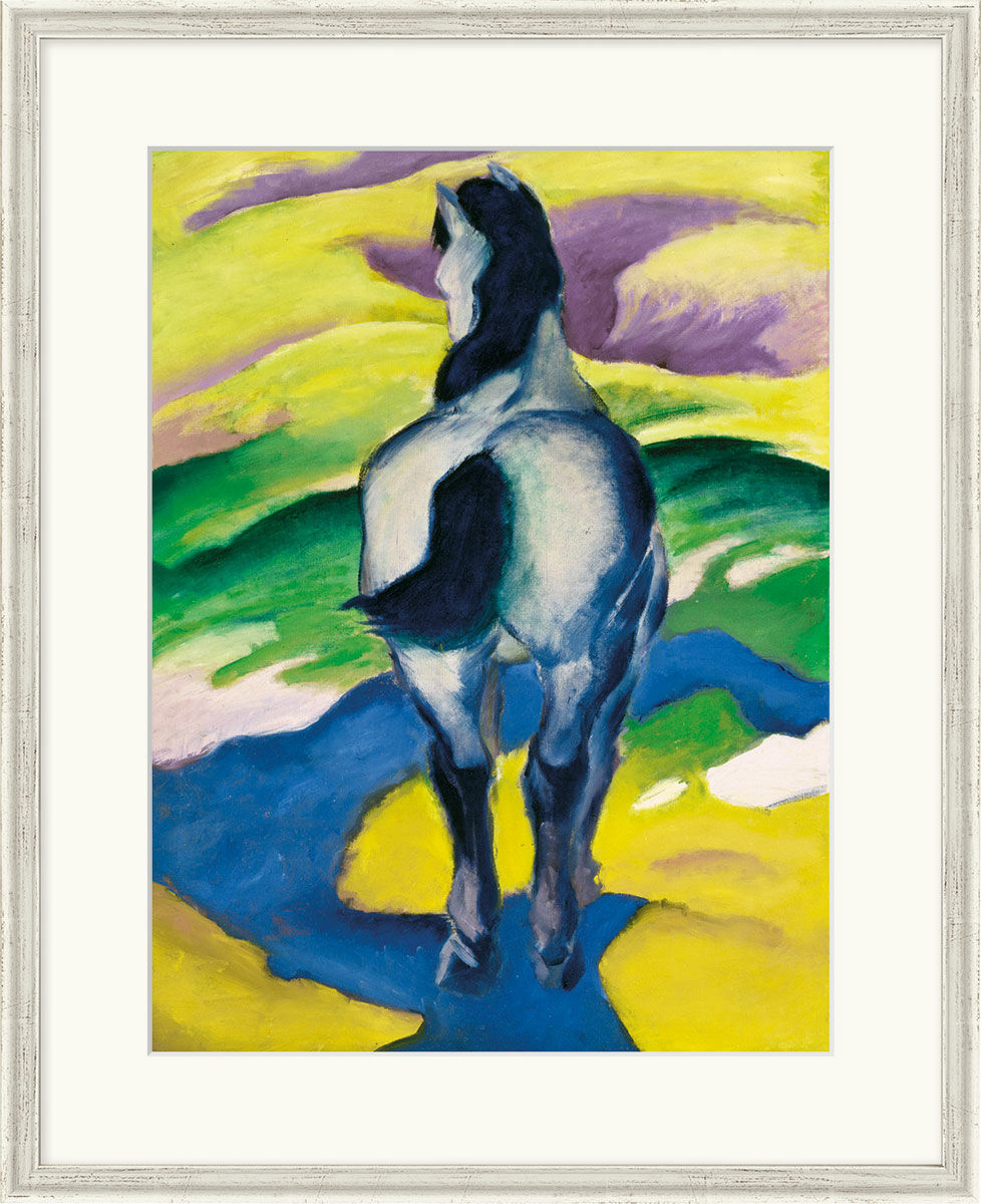Bild "Blaues Pferd II" (1911), gerahmt von Franz Marc