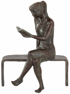 Skulptur "Lesende", Bronze von Jürgen Ebert
