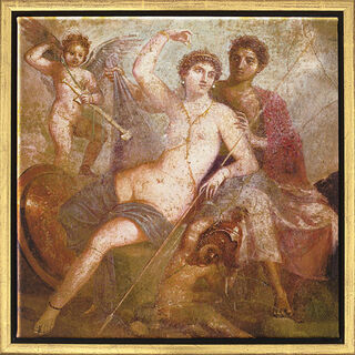 Wandmalerei aus Pompeji: Bild "Mars und Venus", gerahmt