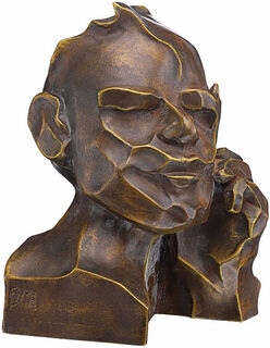 Skulptur "Der Denker", Version in Kunstbronze von Margot Stöckl