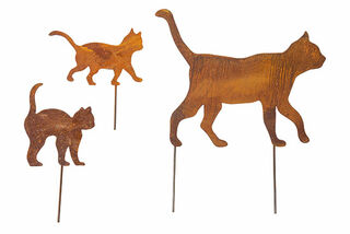 Gartenstecker / Silhouetten "Katzenfamilie", 3er-Set