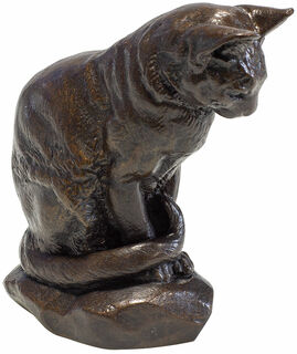 Skulptur "Katze", Version in Kunstguss von Antoine-Louis Barye