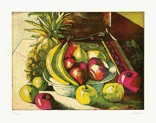 Bild "Stillleben mit Ananas" (1996), ungerahmt