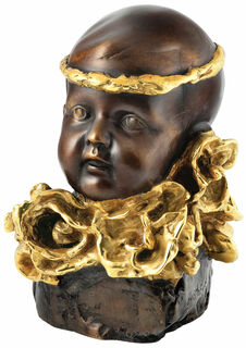 Skulptur "Junge mit goldenem Stirnband", Bronze teilvergoldet