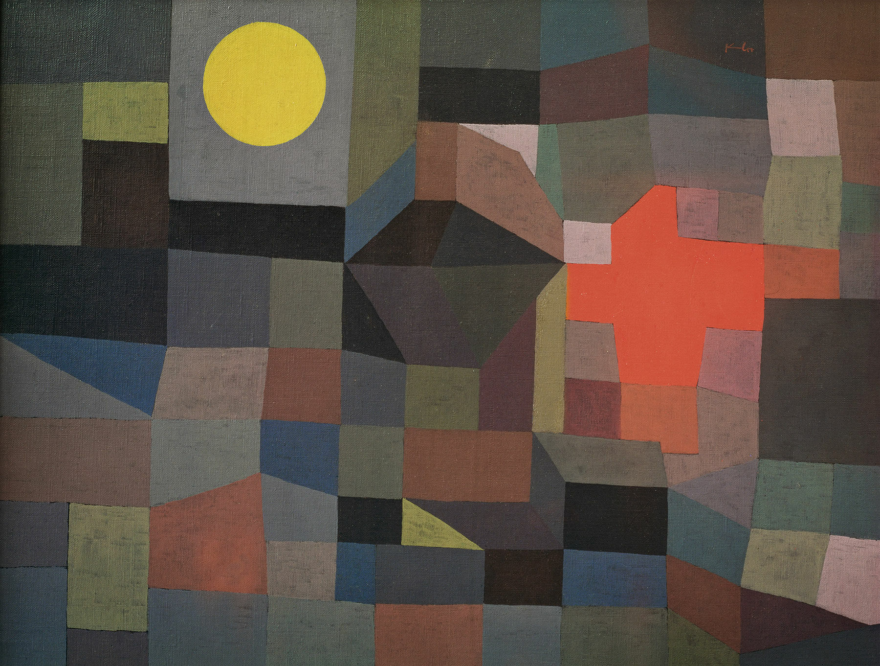 Bild "Feuer bei Vollmond" (1933) von Paul Klee