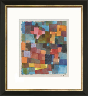 Bild "Raumarchitekturen (auf Kalt-Warm)" (1915), gerahmt von Paul Klee
