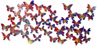 Wandskulptur "Papillons", Stahl