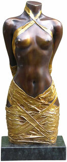 Skulptur "Draperie II", Version in Bronze teilvergoldet