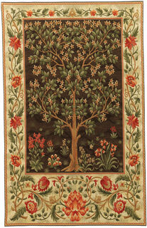 Wandteppich "Tree of Life" (braun, groß, 145 x 90 cm) - nach William Morris