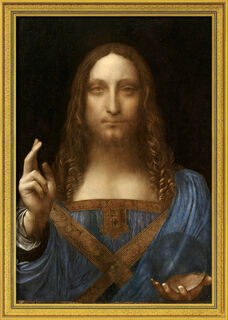 Bild "Salvator Mundi" (um 1500), gerahmt von Leonardo da Vinci