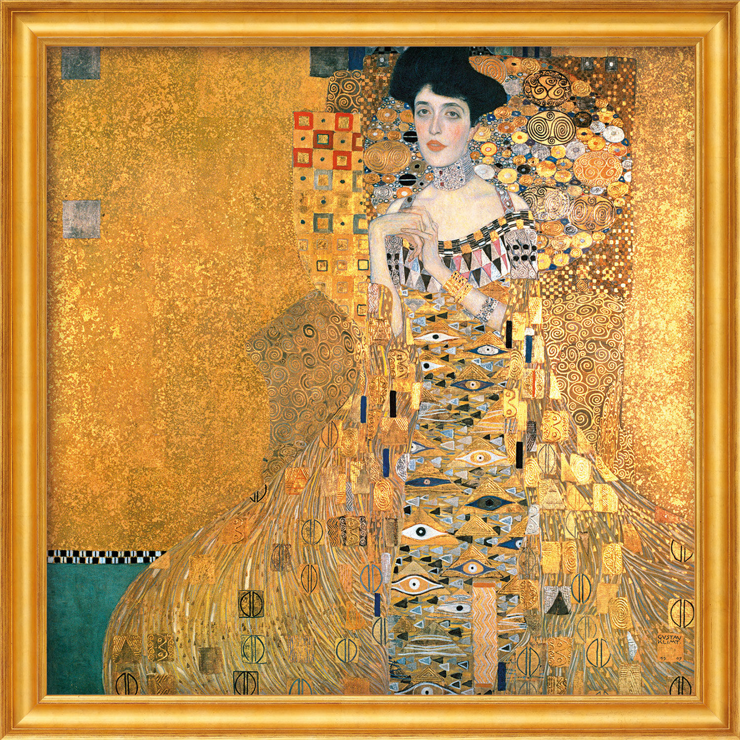 Bild "Adele Bloch-Bauer I" (1907), gerahmt von Gustav Klimt