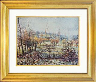 Bild "Raureif bei Eragny", gerahmt von Camille Pissarro