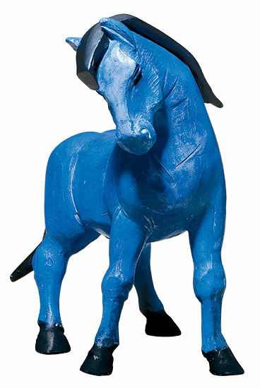 Skulptur "Das blaue Pferd", Version in Kunstguss handbemalt von Franz Marc
