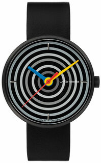 Armbanduhr "Space Loops schwarz" im Bauhaus-Stil