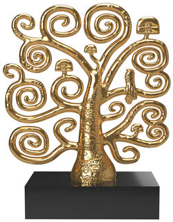 Skulptur "Lebensbaum", Version goldfarben