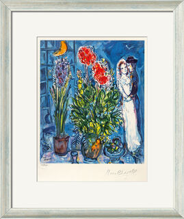 Bild "Les Mariés", gerahmt von Marc Chagall
