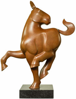 Skulptur "Pferd", Bronze braun von Evert den Hartog