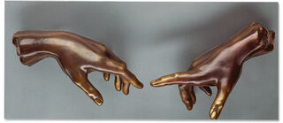 Wandobjekt "Die Erschaffung des Adams", Version in Bronze von Michelangelo Buonarroti